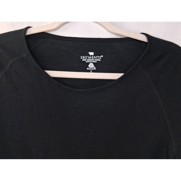 Merino Wool Seg'ments Women's Long Sleeve Top Base Layer Black Fitted Size L - Picture 5 of 10